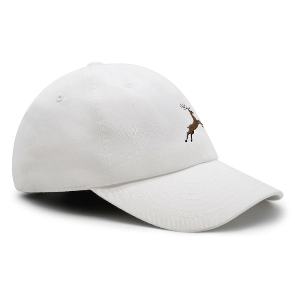 Deer Premium Dad Hat Embroidered Baseball Cap Hunting Jumping