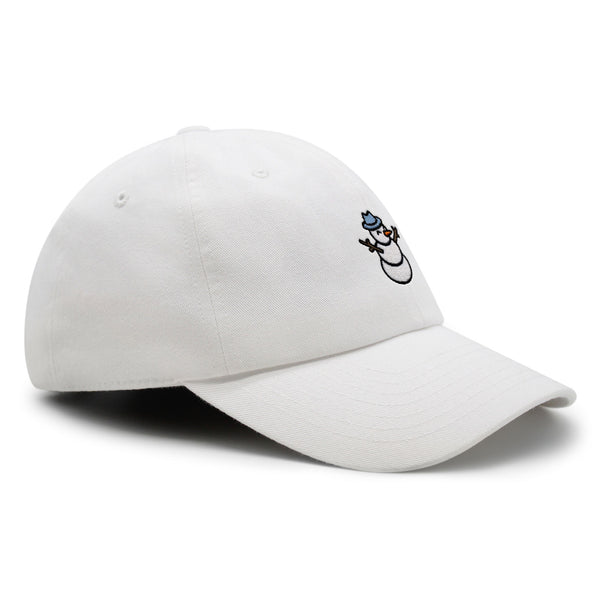 Snowman Premium Dad Hat Embroidered Baseball Cap Winter Snow