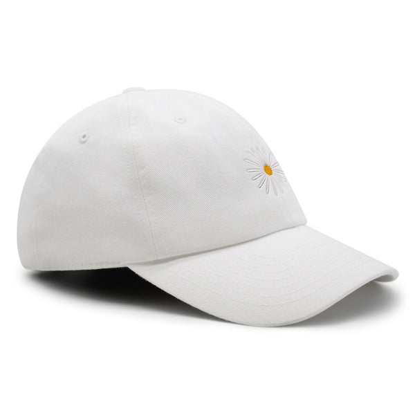 Daisy Premium Dad Hat Embroidered Baseball Cap Flower White