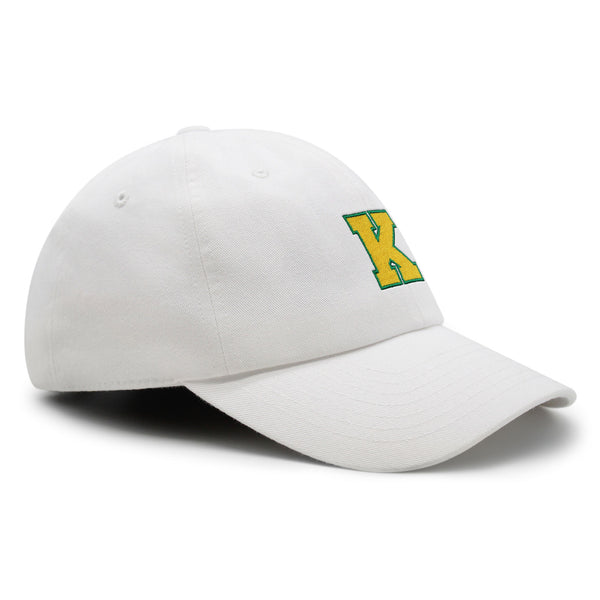 Initial K College Letter Premium Dad Hat Embroidered Cotton Baseball Cap Yellow Alphabet