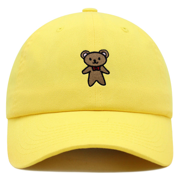 Teddy Bear Premium Dad Hat Embroidered Baseball Cap Ribbon Brown