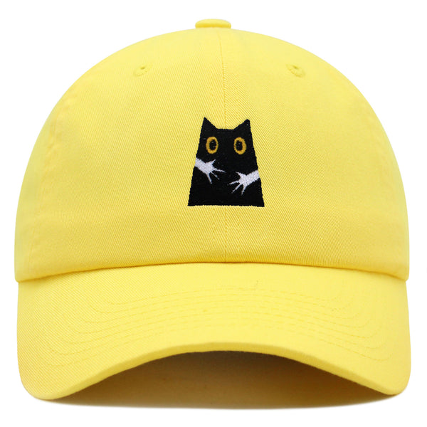 Hugs Premium Dad Hat Embroidered Baseball Cap Black Cat Mom