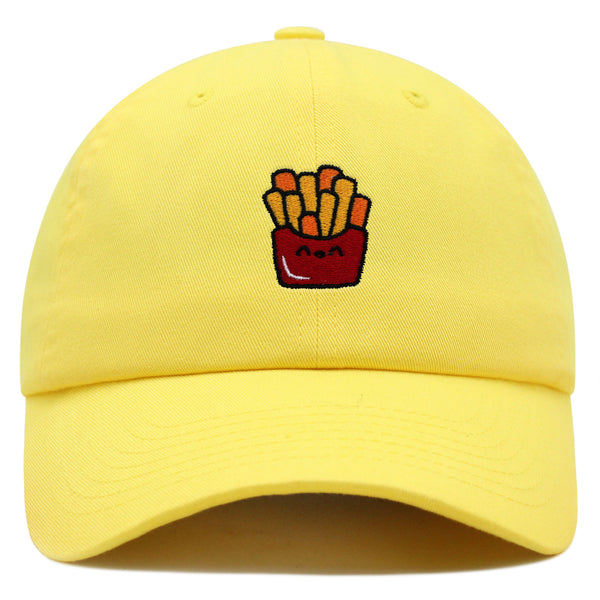 Smiling French Fries Premium Dad Hat Embroidered Baseball Cap Chips Fast Food