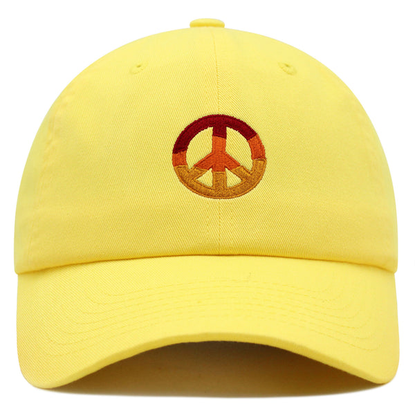 Peace Symbol Premium Dad Hat Embroidered Baseball Cap Hippie Logo