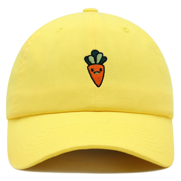 Smiling Carrot Premium Dad Hat Embroidered Baseball Cap Vegetable Vegan