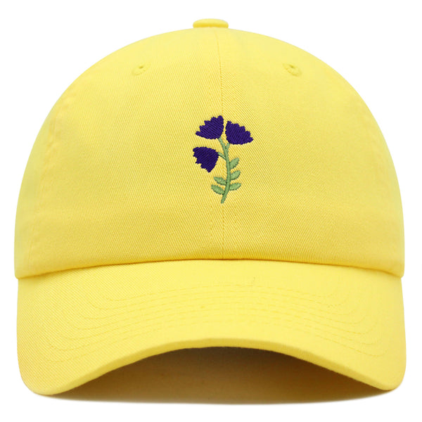 Purple flower Premium Dad Hat Embroidered Baseball Cap Purple Floral