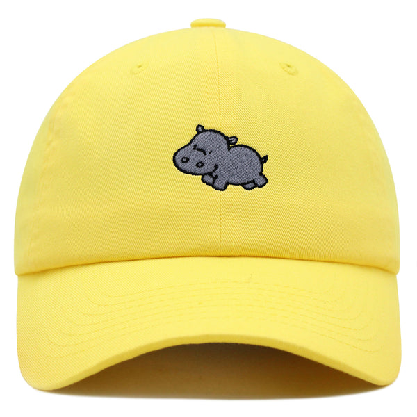 Cute Hippo Premium Dad Hat Embroidered Baseball Cap Hippopotamus Zoo