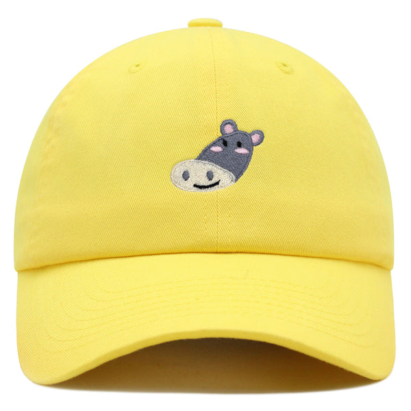 Cute Hippo Face Premium Dad Hat Embroidered Baseball Cap Zoo Hippopotamus