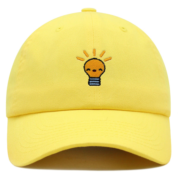 Happy Bulb Premium Dad Hat Embroidered Baseball Cap Lightbulb Idea