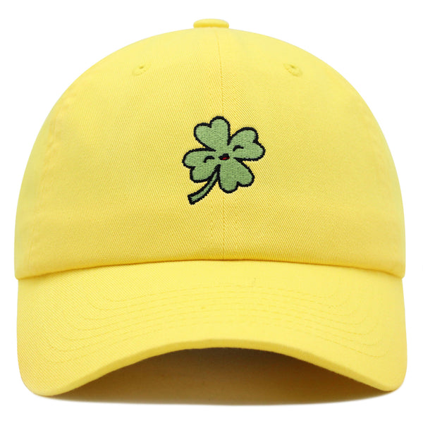 Clover Premium Dad Hat Embroidered Baseball Cap Lucky Flower