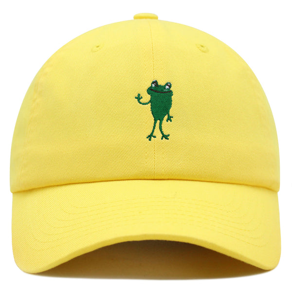 Frog Hi! Premium Dad Hat Embroidered Baseball Cap Cute