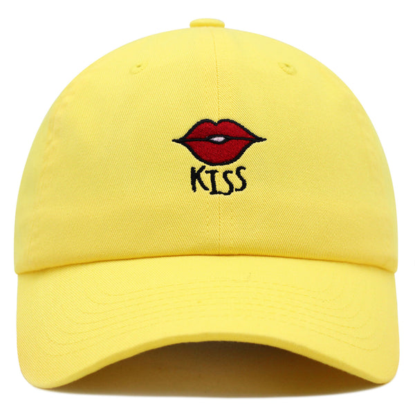 Kiss Lips Premium Dad Hat Embroidered Baseball Cap Love Red