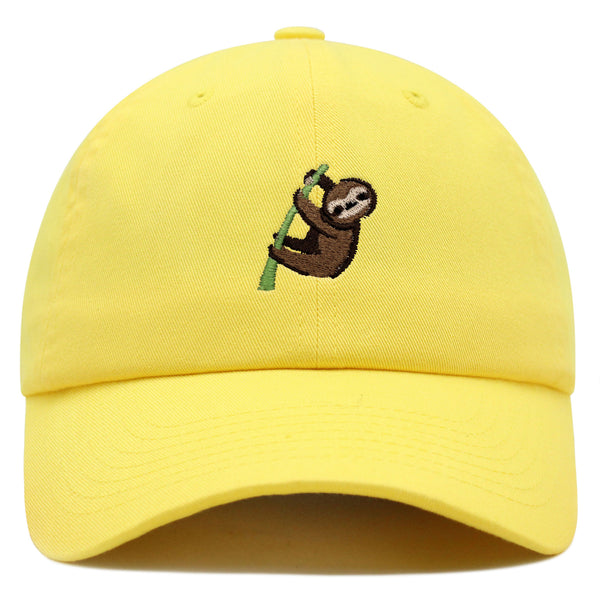 Sloth Premium Dad Hat Embroidered Baseball Cap Animal Tree