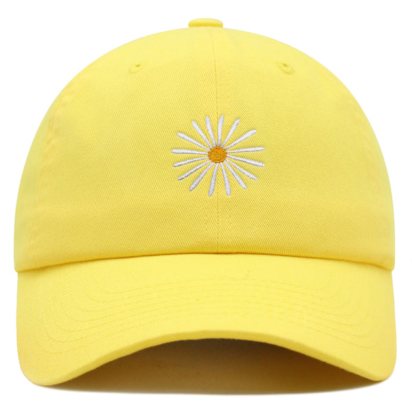 Daisy Premium Dad Hat Embroidered Baseball Cap Flower White