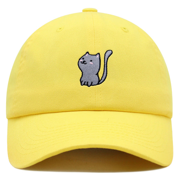 Meow Premium Dad Hat Embroidered Baseball Cap Cat Kitty