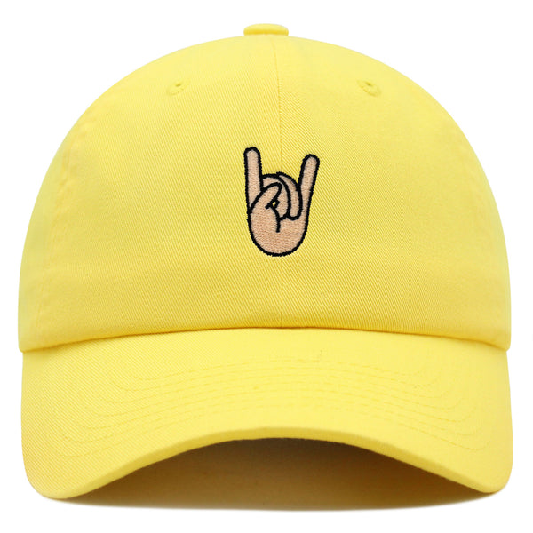 Rock and Roll Premium Dad Hat Embroidered Baseball Cap Hand Sign Peace