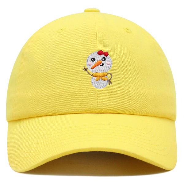 Snowman Premium Dad Hat Embroidered Baseball Cap Winter Snow