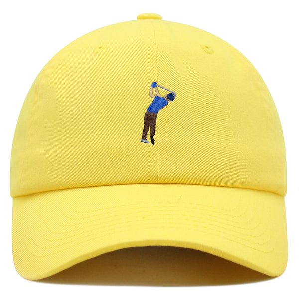 Golfer Premium Dad Hat Embroidered Baseball Cap Gold Swing