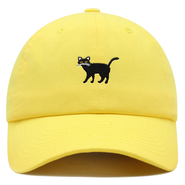 Black Cat Premium Dad Hat Embroidered Baseball Cap Cute Kitty