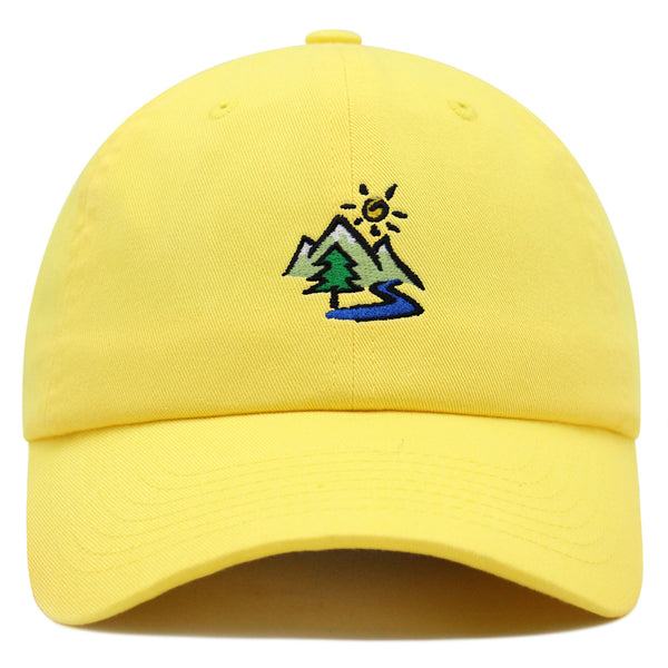 Mountain Premium Dad Hat Embroidered Baseball Cap Image