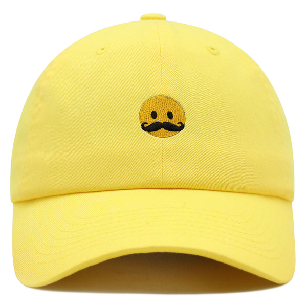 Mustache Emoji Premium Dad Hat Embroidered Baseball Cap Funny