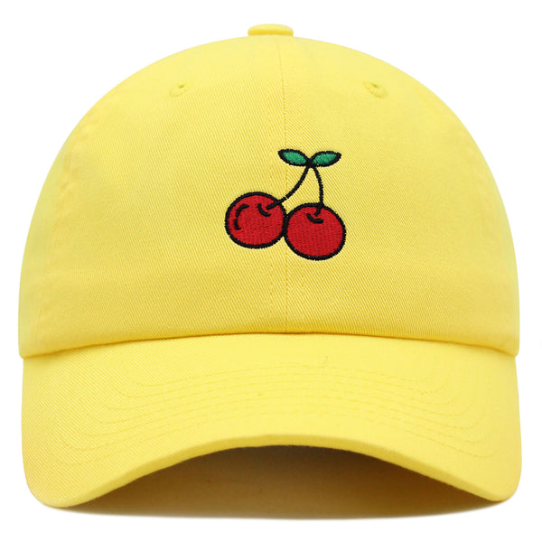 Cherries Premium Dad Hat Embroidered Baseball Cap Fruit