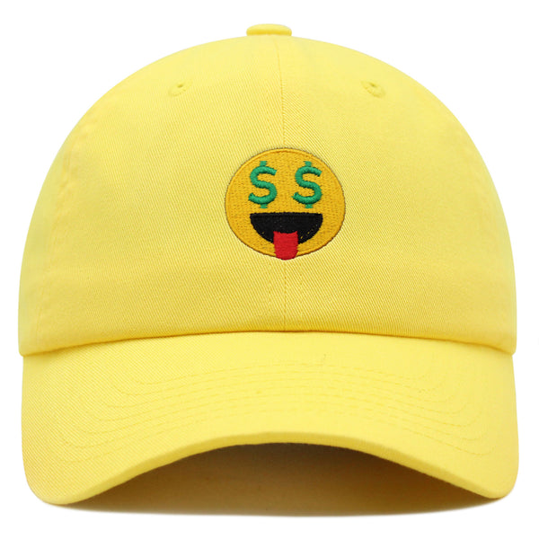 Money Eyes Emoji Premium Dad Hat Embroidered Baseball Cap Funny