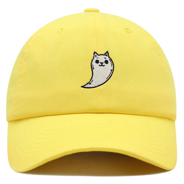 Ghost Cat  Premium Dad Hat Embroidered Baseball Cap Cute