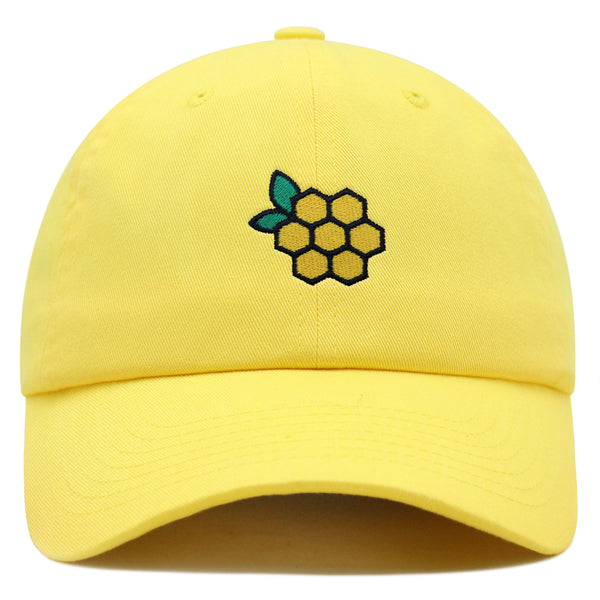 Honeycomb Premium Dad Hat Embroidered Baseball Cap Honey Logo