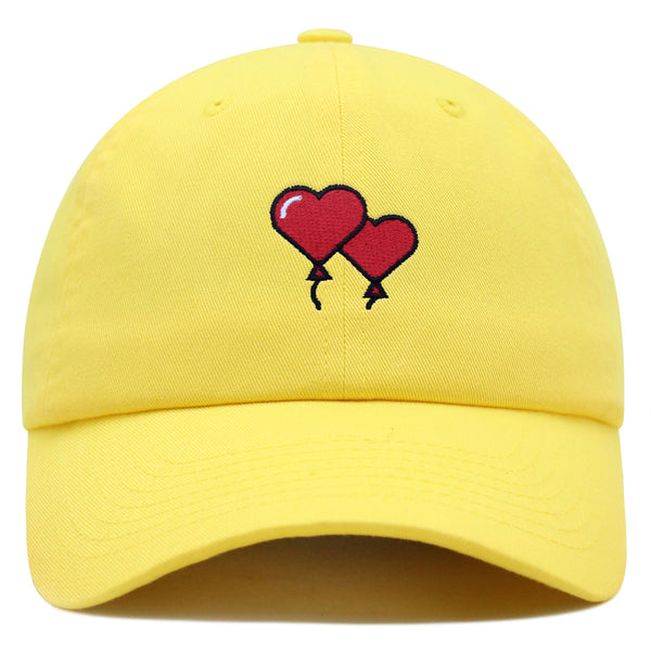 Heart Balloon Premium Dad Hat Embroidered Baseball Cap Red Ballon