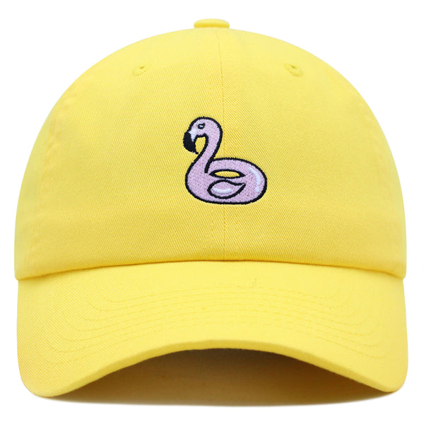 Flamingo Pool Float Premium Dad Hat Embroidered Baseball Cap Water Toy