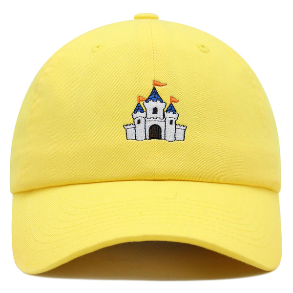 Blue Roof Castle Premium Dad Hat Embroidered Baseball Cap White