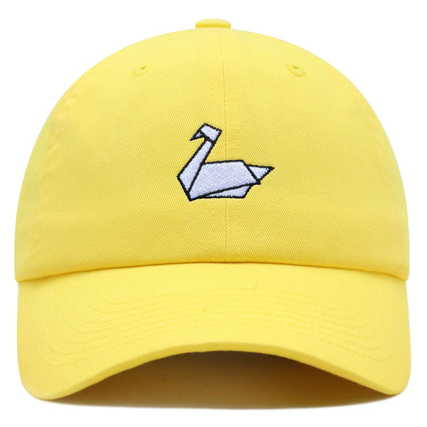 Paper Swan Premium Dad Hat Embroidered Baseball Cap Origami