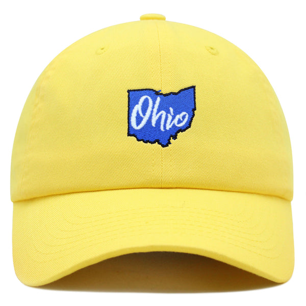 Ohio State Premium Dad Hat Embroidered Cotton Baseball Cap Map