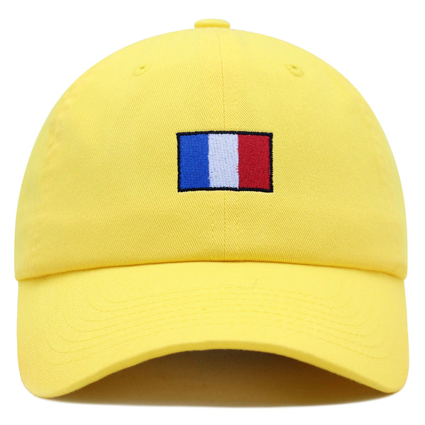 France Flag Premium Dad Hat Embroidered Cotton Baseball Cap Soccer