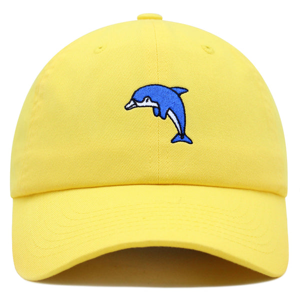 Blue Dolphin Premium Dad Hat Embroidered Cotton Baseball Cap Aquarium Florida