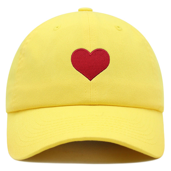 Heart Symbol Premium Dad Hat Embroidered Cotton Baseball Cap Simple Heart