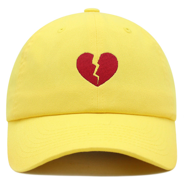 Broken Heart Premium Dad Hat Embroidered Cotton Baseball Cap Symbol Logo