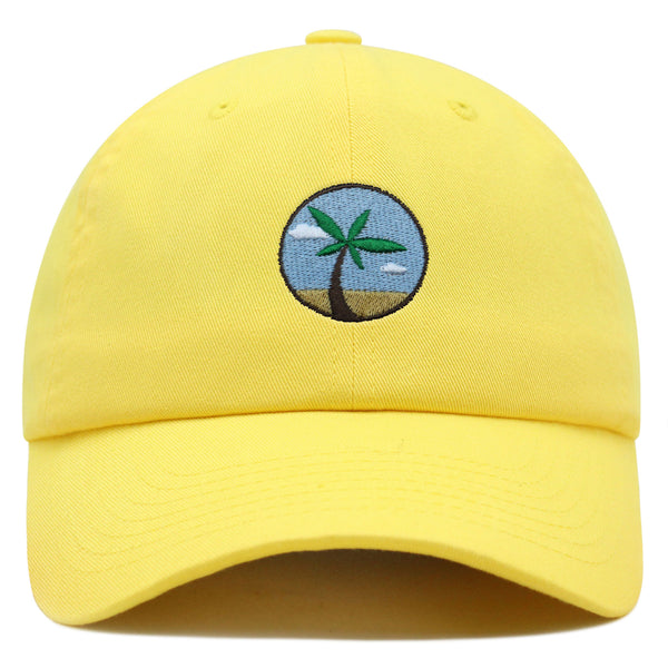 Oasis Palm Tree Premium Dad Hat Embroidered Cotton Baseball Cap