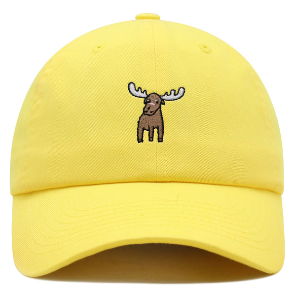 Cute Moose Premium Dad Hat Embroidered Cotton Baseball Cap Animal