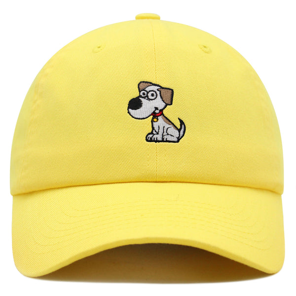 Dog with Red Collar Premium Dad Hat Embroidered Cotton Baseball Cap Cartoon Puppy