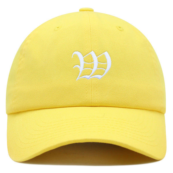 Old English Letter W Premium Dad Hat Embroidered Cotton Baseball Cap English Alphabet