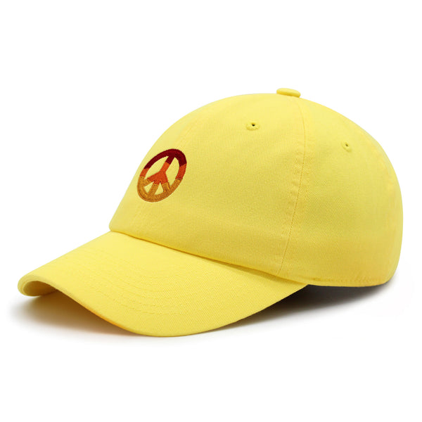 Peace Symbol Premium Dad Hat Embroidered Baseball Cap Hippie Logo